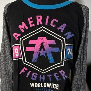 American Fighter Black and Gray Long Sleeve Shirt